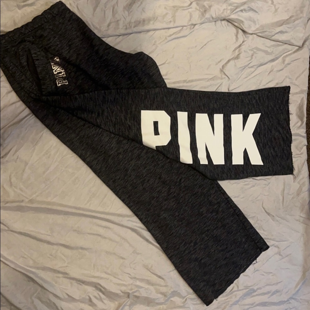 Grey pink pants wide leg